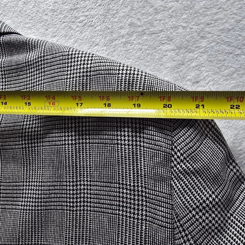 Jos A Bank Mens 48R Silk‎ Wool Blend Glen Plaid Blazer Sport Coat Black White